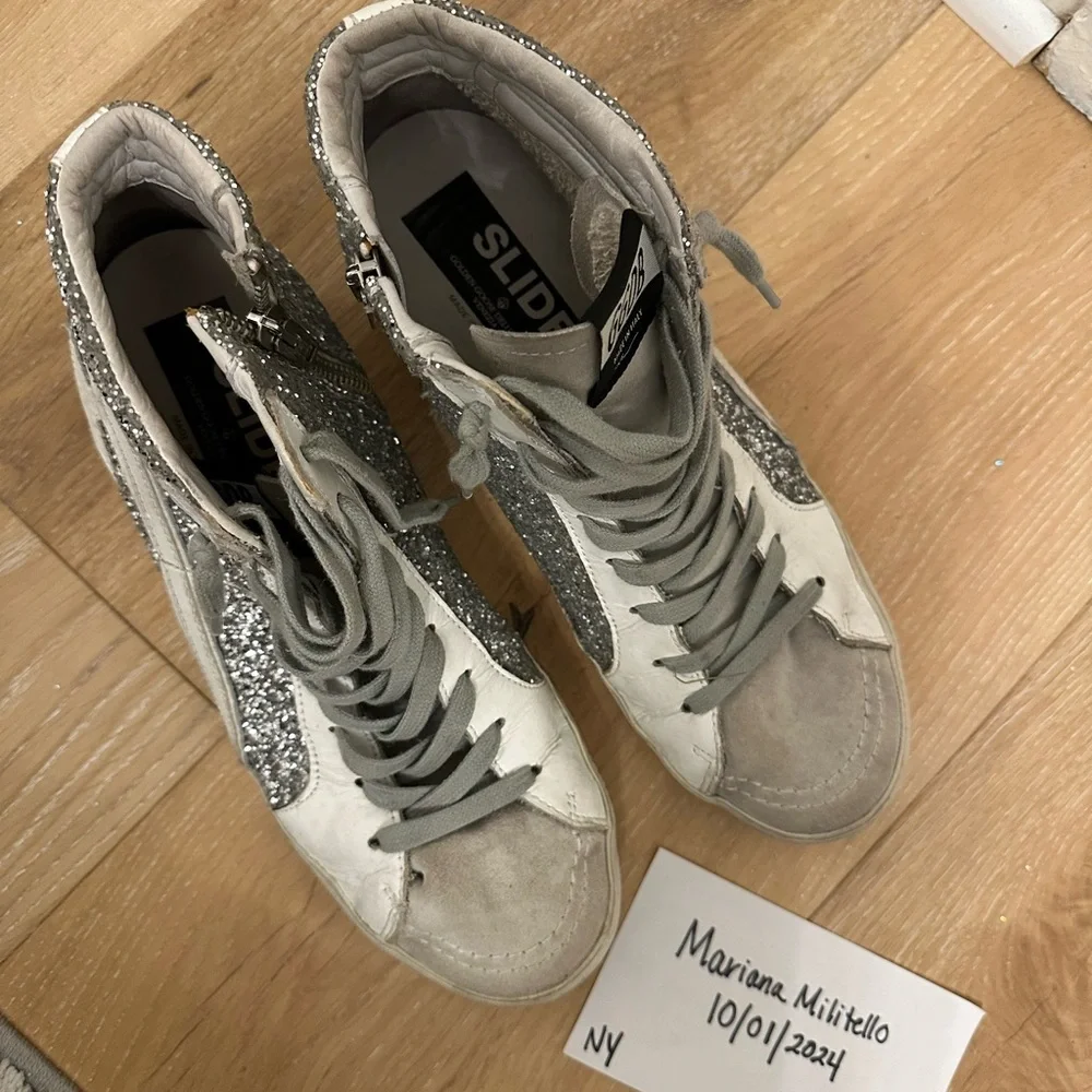 Golden Goose Women's Slide Glitter High Top Sneakers size EU40/US10